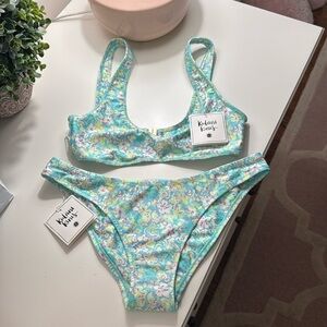 KULANI KINIS BIKINI - BIND SLIM SCOOP TOP & FULL COVERAGE BOTTOM - HIBISCUS FIZZ